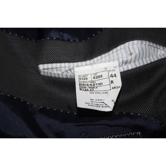 David Donahue 44R Gray Wool Suit 2B 2 Vent Pants Canada - Picture 9 of 11